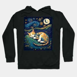 Starry Night Cat Van Cogh - Love Cats Hoodie